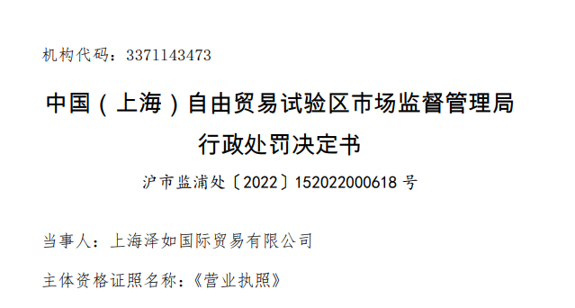 食品安全違規警示 上海澤如國際貿易公司因多種問題被罰6.5萬元